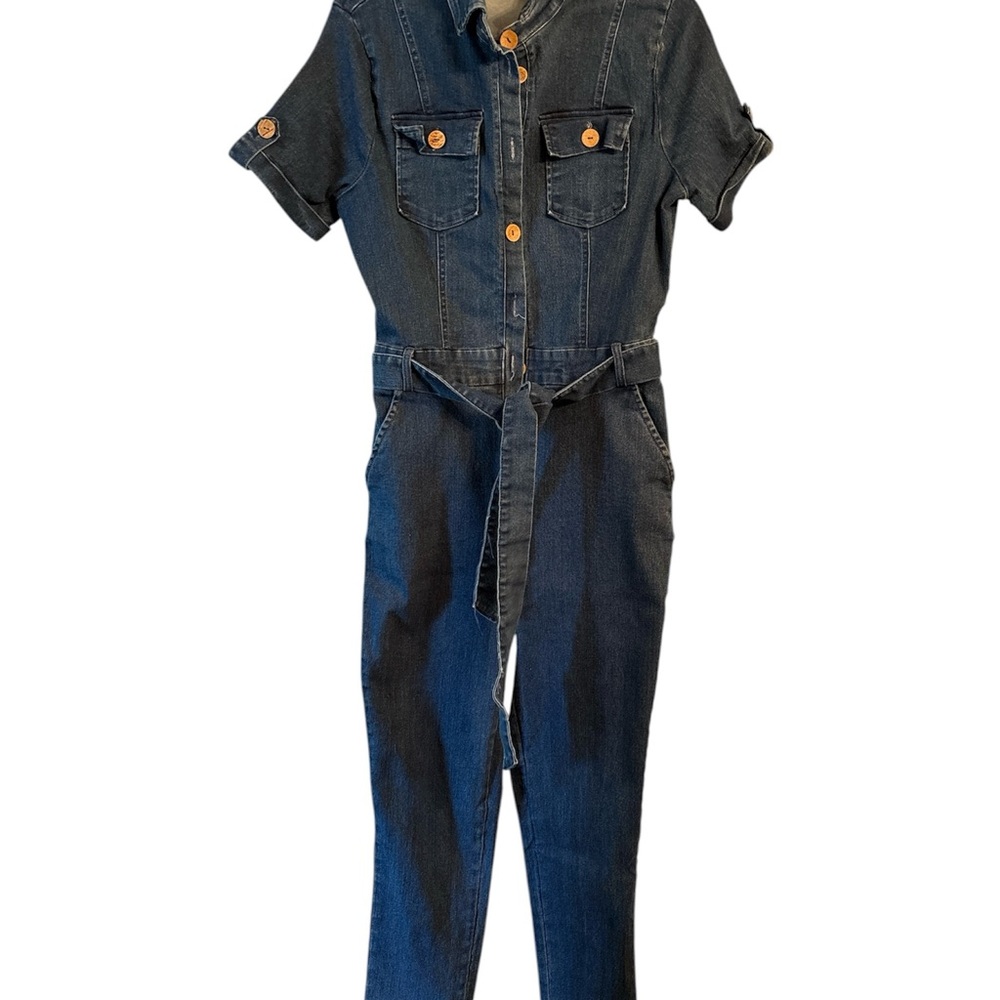 Haute Monde Dark Blue Denim Jumpsuit